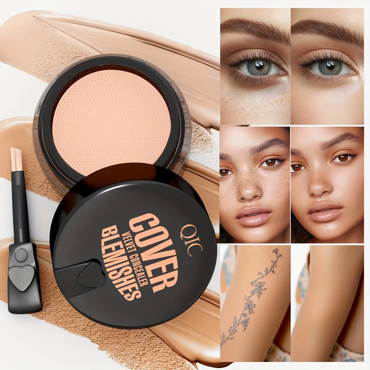 Three-Color Concealer Balm, Multi-Effect Waterproof Sweatproof Body Concealer, Long-Lasting Moisturizing Coverage for Dark Circles, Crow’s Feet, Imperfections