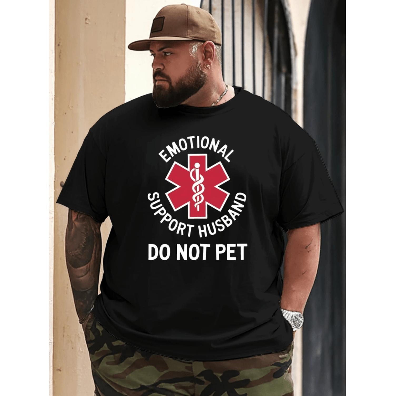 Golf Gift T-Shirt For Men and Women Plus Size Men'S "Emotional Support Husband Do Not Pet" Funny T-Shirt - Best Gift for Men