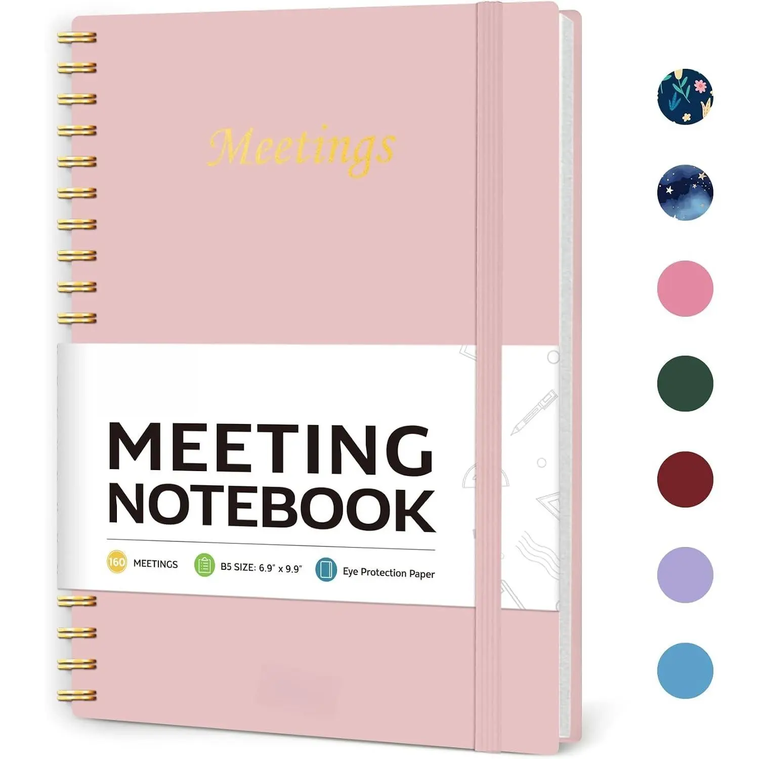 Meeting Notebook for Work Organization - Work Planner Notebook with Action Items, Agenda Planner for Note Taking, 160 Pages (6.9" X 9.9") Project Organizer for Men & Women -