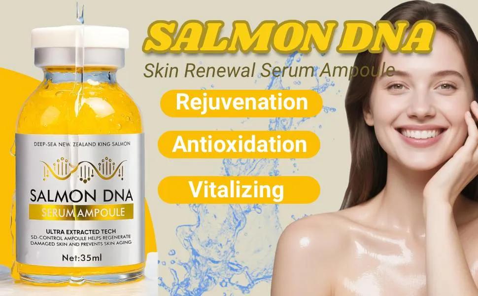 Salmon DNA Ampoule Microneedling Serum Anti-Wrinkle & Scar Removal for Face and Body 35ml Skin Repair Enhance Barrier Function Anti-Aging Fine Lines Firming Deep Hydration Collagen Bio Peptides care complex