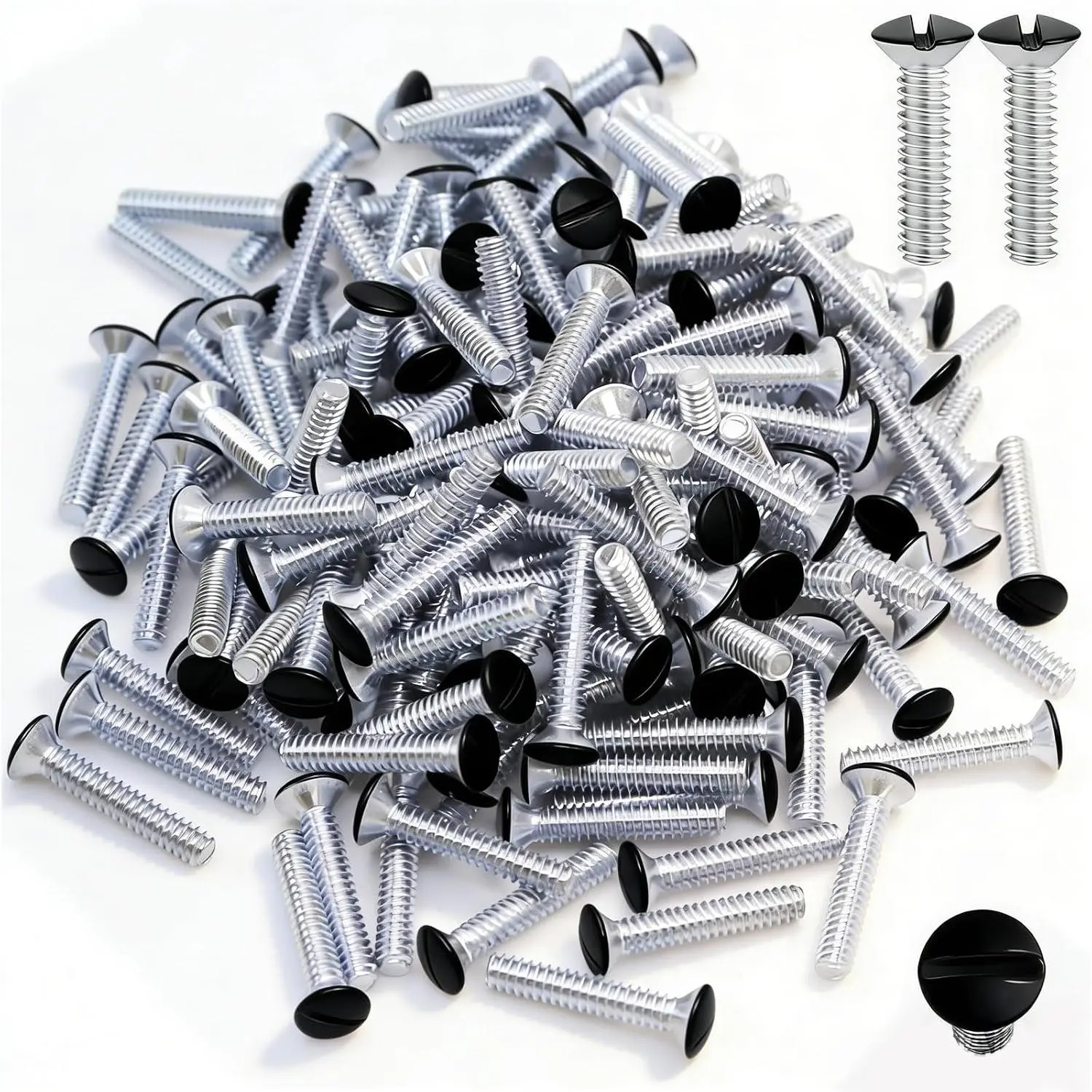 35 count 3/4" Wall Plate Screws, Black Outlet Screws 6-32 Thread Light Electrical Cover Panel  Plate Screws(Black)