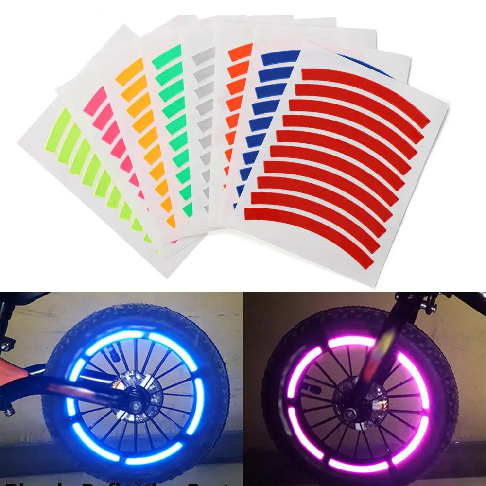 Reflective Tire Applique Tape Safety Stickers Balance Bicycle Reflective Sticker Wheel Decals  Bike Accessories