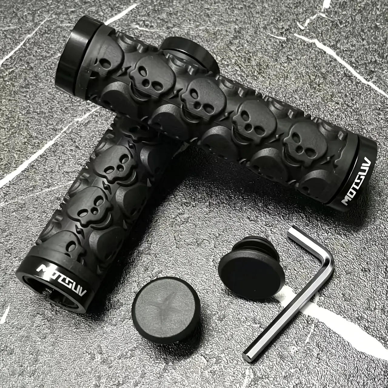 2-piece Mountain Bike Handlebar Cover with Skull Pattern, Anti Slip and Durable Bike Accessories Grip