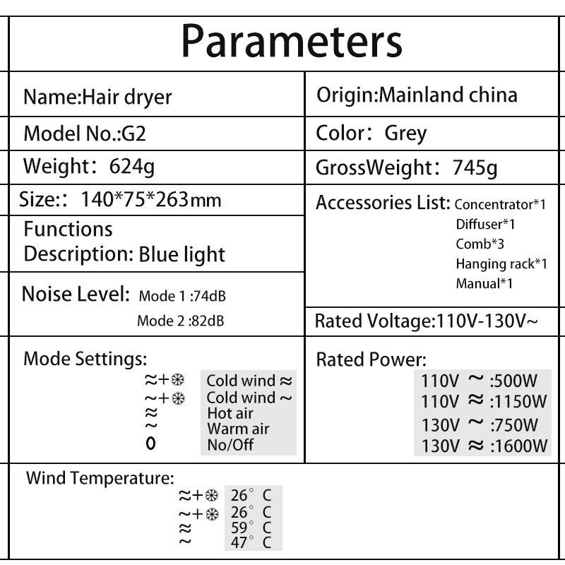 Powerful Ionic Hair Dryer Kit, 1 Set Hair Dryer & Concentrator & Diffuser & 3 Comb & Hanging Rack & Manual, Multifunctional Hair Dryer, Professional Hair Styling Tool, Versatile Styling Options, Frizz Reduction, Hair Dryer, Hair Blow Dryer