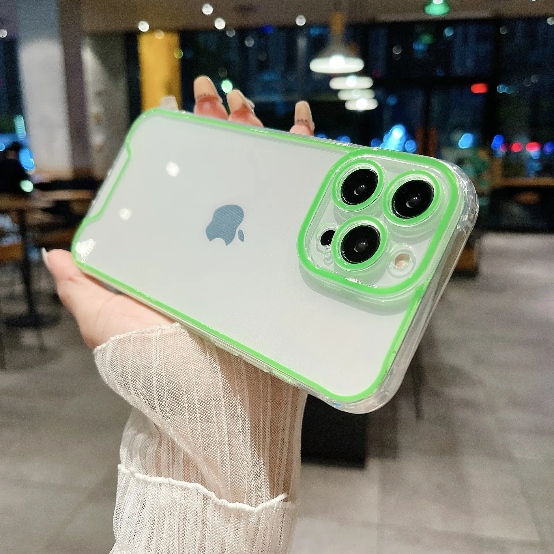Suitable for Apple 17promax luminous phone case transparent TPU soft iPhone 16 anti drop luminous protective cover 15