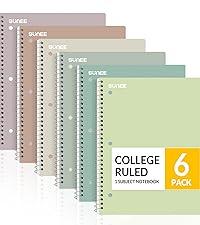 Spiral Notebooks, 3, 1Subject, College Ruled Paper, x 101/2", 70 Sheets per Notebook, Assorted Pastel Colors Spiral Notebooks for School