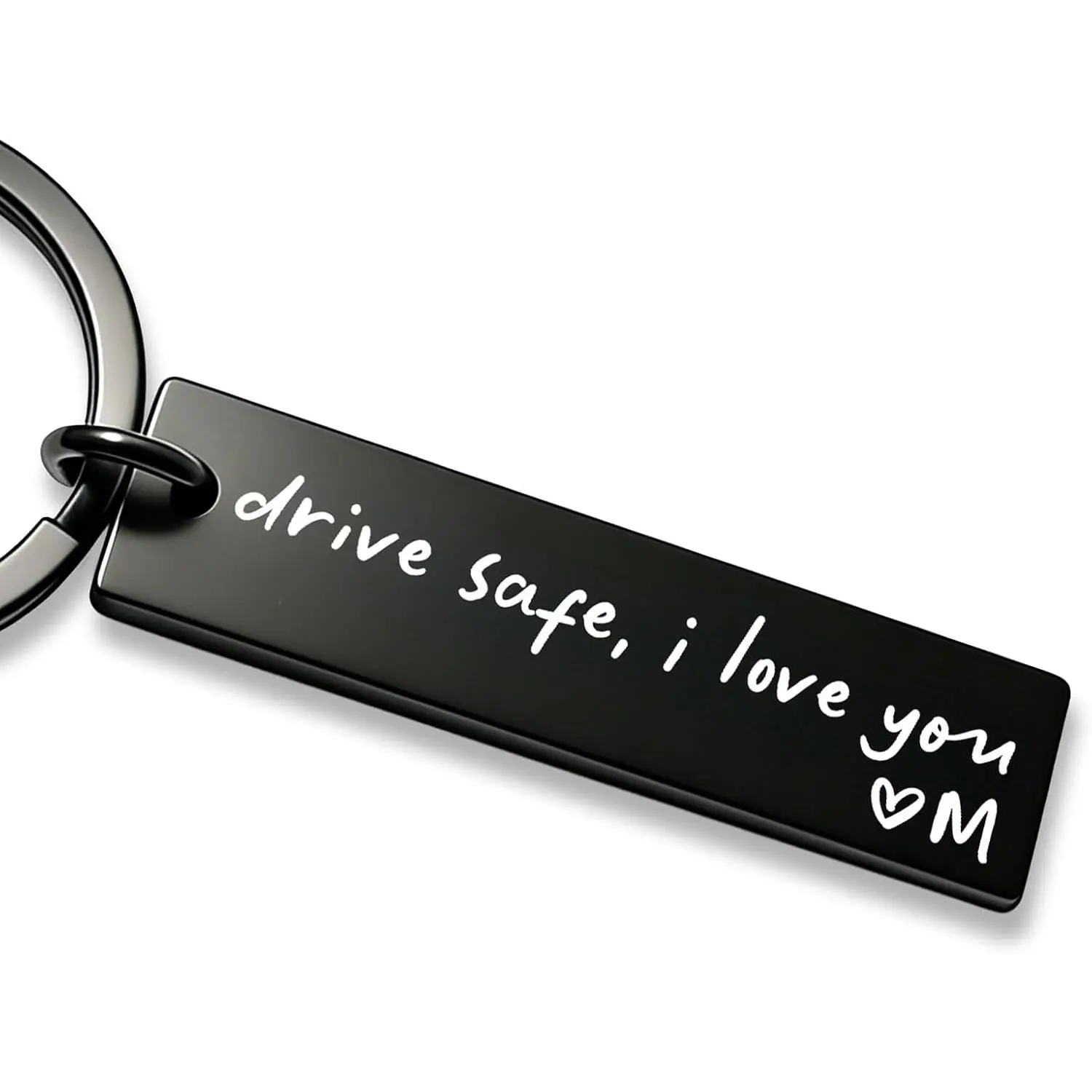Drive Safe I Love You  – A–Z Initial Engraved Key Ring – Personalized  for Husband, Boyfriend & Family
