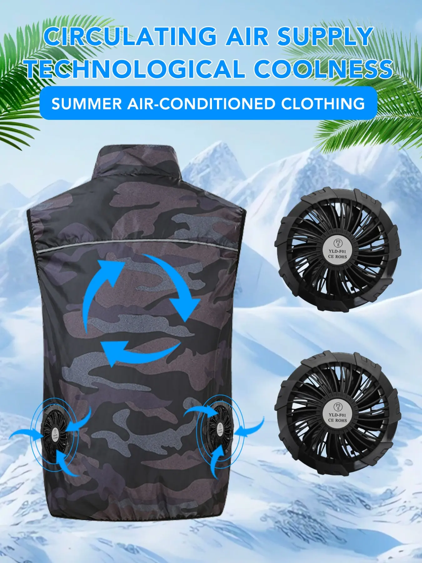 Fan Vest Fan Jacket Air Conditioning Workwear Activewear Casual 3 Speed Wind Adjustment Summer Cooling Chest Outdoor Use