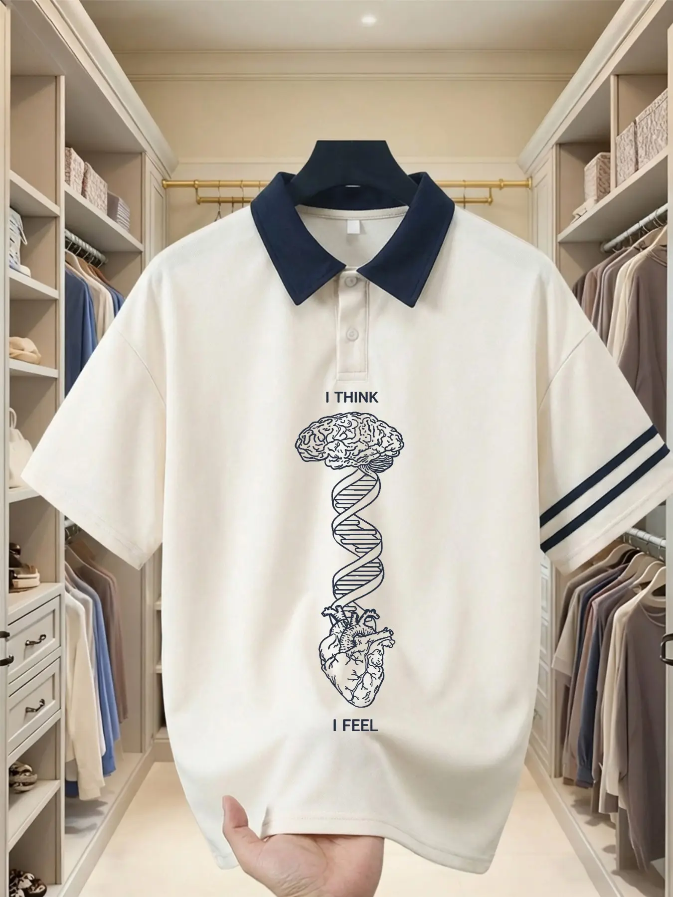 Fgfs Brain Dna Heart Anatomy Graphic Polo Shirt, Unisex Short Sleeve Top, 6 Colors, Medical Biology Nerd Casual Streetwear, All Seasons