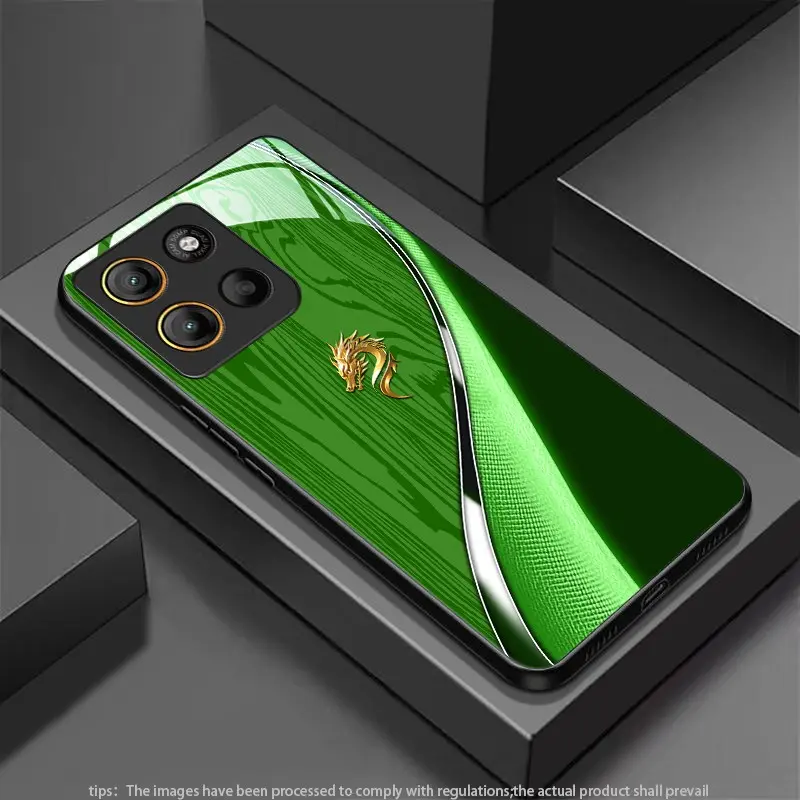 Dragon Travels the World for Moto Moto G Play 2023/G Power 2022/G Stylus(2023)/G22/E15/G15 Protective Hard Case Glass tempered light luxury new styles Phone Case Cover Accessories