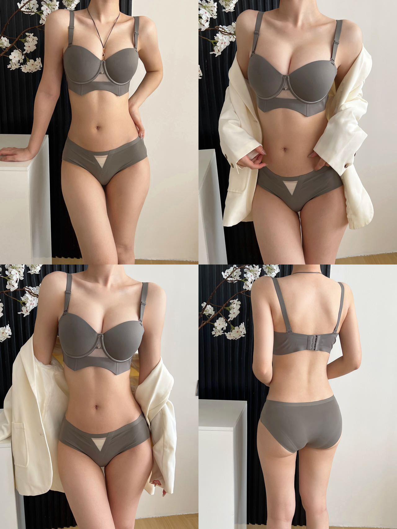 New Seamless Push Up Bra for Women Small Chest Sexy Enhancing Big Boobs Red Underwear Set for Year of the Rabbit Hanging Neck Anti-Saggy Breast Gather Lingerie