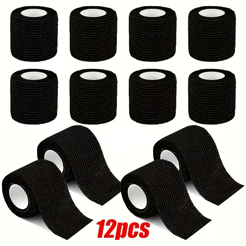 12-Pack Self-Adhesive Elastic Bandages, Breathable Sports Support for Ankles, Wrist, Knees, Suitable for Humans and Pets