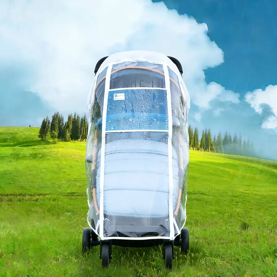Baby Stroller Rain Cover, Universal Baby Stroller Accessory, Waterproof Windproof Travel Weather Cover, Outdoor Use
