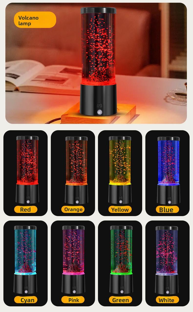 Aquarium Light Jellyfish Small Fish Volcano 3 Options RGB LED Remote Control Fish Tank Decorator Night Light Aquarium Decoration Pet Gift