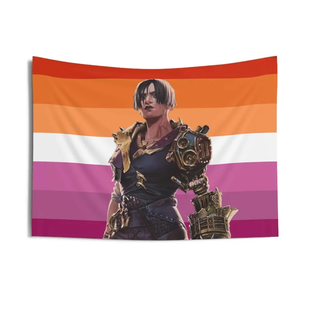 2D Flat Style, 1pc Sevika Lesbian Pride Flag Tapestry - Horizontal Wall Hanging, for Decor, Lesbian Pride Gift, Featuring Sevika Iconic Symbol, Skin-Friendly Fabric, Suitable for Bedroom, Dorm, Office Decor