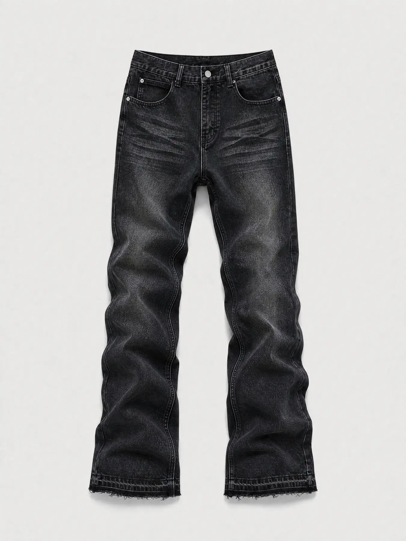 Men's Wide Leg Jeans, Loose-Fitting Pop Art Print, Vintage Y2K Washed Denim, Four-Season Wear, Unique Patchwork Design, Comfortable & Stylish, Streetwear Pants