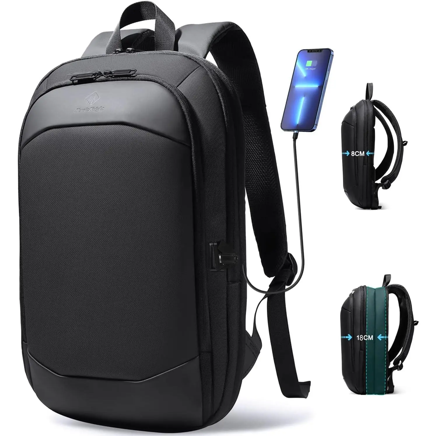 Business Backpack for Men, Slim & Expandable Backpack for 17 Inch Laptop |  Travel Backpacks with USB Charger, Anti- Lightweight Large Work  Bag, College Backpack for Men Women