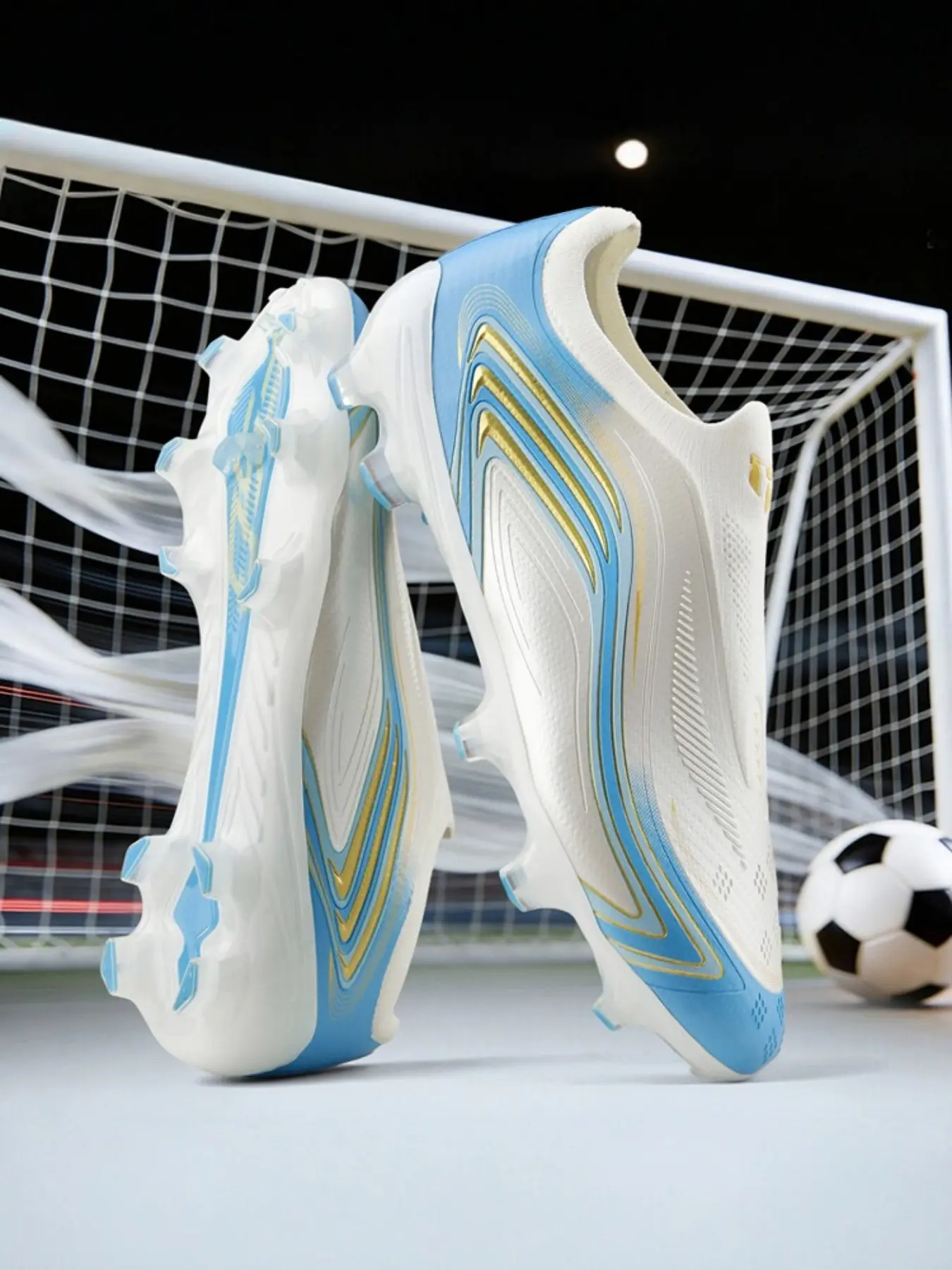 Unisex Professional Soccer Cleats, Soccer Boots, TF & Ag Studds, Artificial Grass Training, Flyknit Lining, Tpu Support, Lightweight, Sizes 35-45