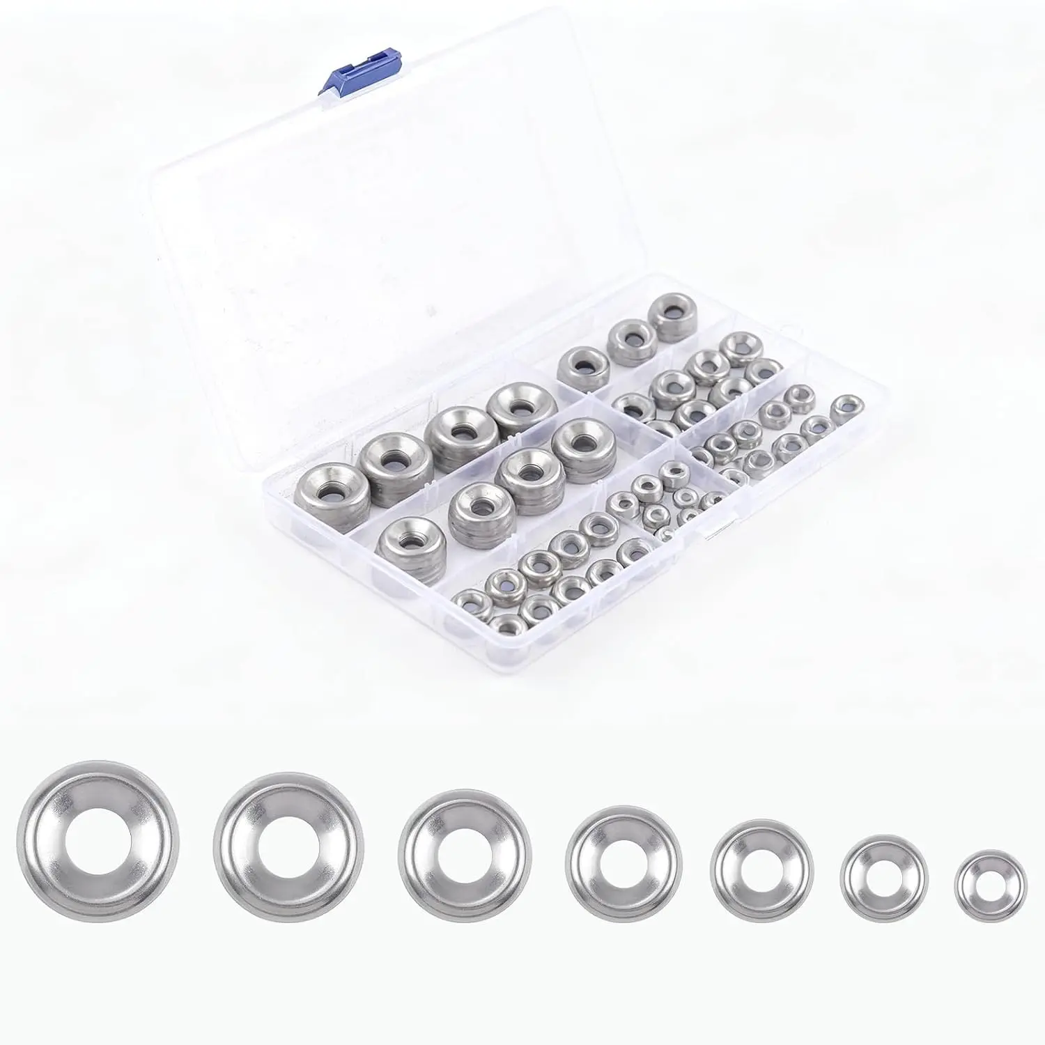 295pcs 304 Stainless Steel Cup Countersunk Finish Washers Assortment Kit, Countersunk Washers Gaskets for Screws Bolts HS/DP-12
