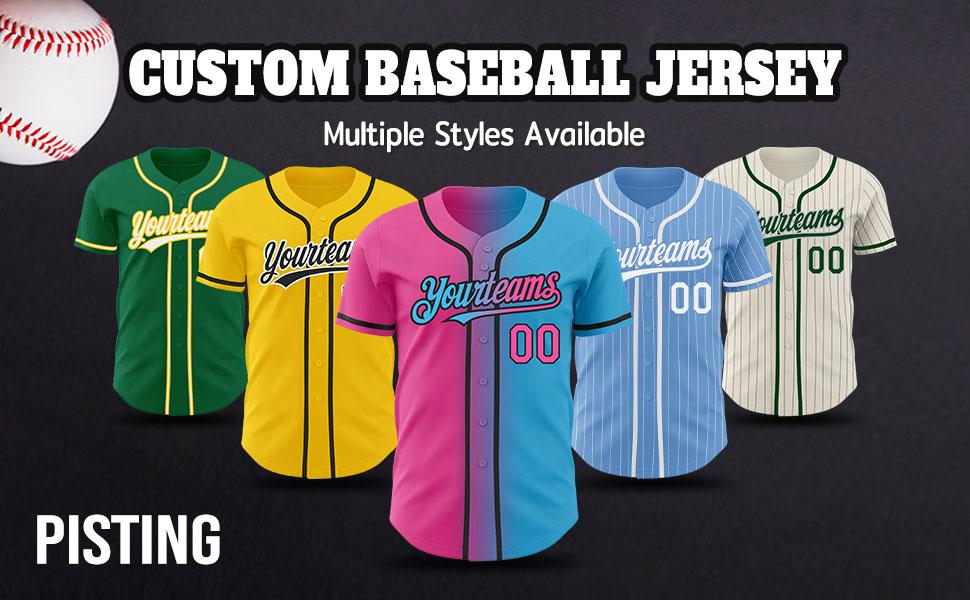 Custom Baseball Jerseys Stitched Personalized Striped Baseball Shirts for Men Women Youth Boys Sports Team Uniforms