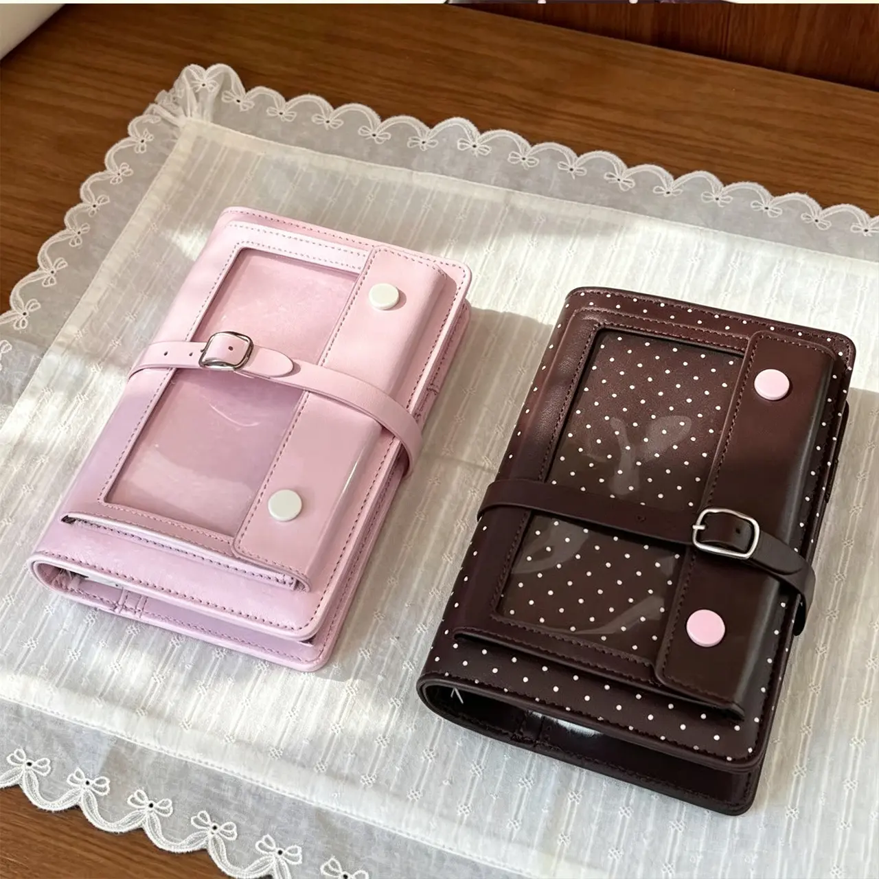 1pc Korean Style Dot Notebook, Strawberry Chocolate Cake A6 DIY Journal, Leather Cover, Friends Gift, Pain Window, Handmade Diary, Dotted Notebook