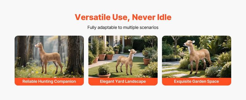 VEVOR Deer Decoy Outdoor Realistic Durable Doe Decoys for Hunting Foldable Legs 1-Pack