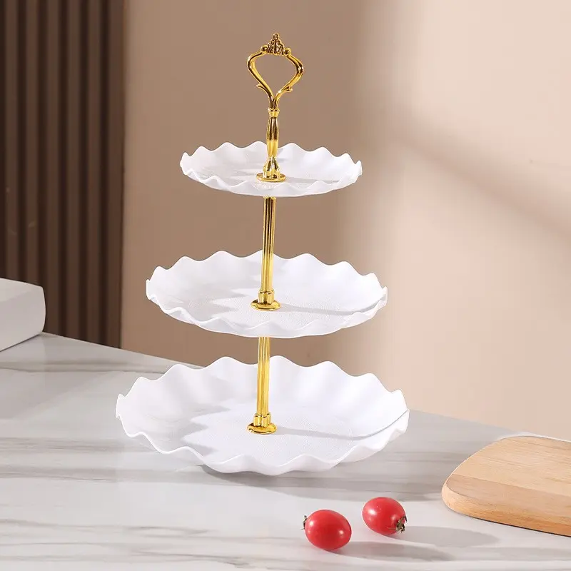 3-Layer Nordic Style Plastic Tray, Multi-Grid Display Rack, Elegant Fruit Bowl, Snack Plate, Jewelry Tray, Cake Stand, Party Decor, Home Storage