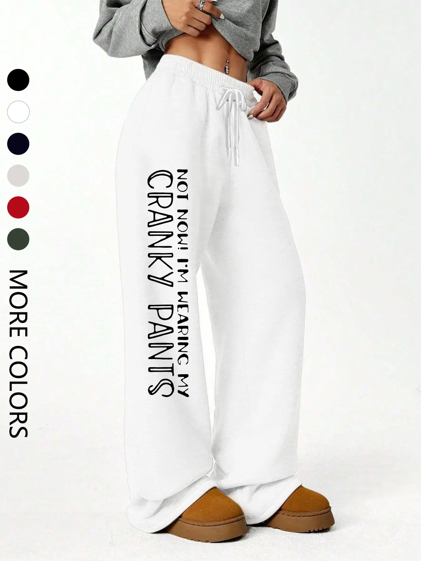 Women's Casual Jogger Pants, Athleisure Style Bottoms, Fun Slogan Print, All Seasons Wear, Comfortable Daily, Versatile Long Pants for Spring & Fall
