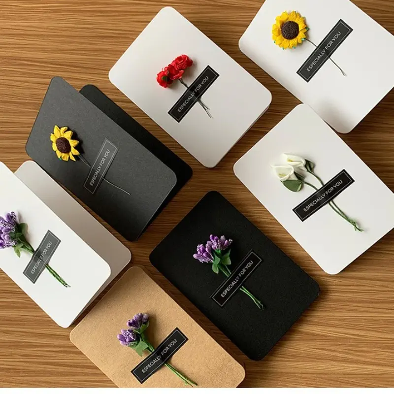 10 Foldable Cards Eternal Flower Bouquet Postcards, Perfect for Graduation, Wedding, Valentine's Day, Teacher's Day, Teacher Appreciation Cards, Thank You Cards