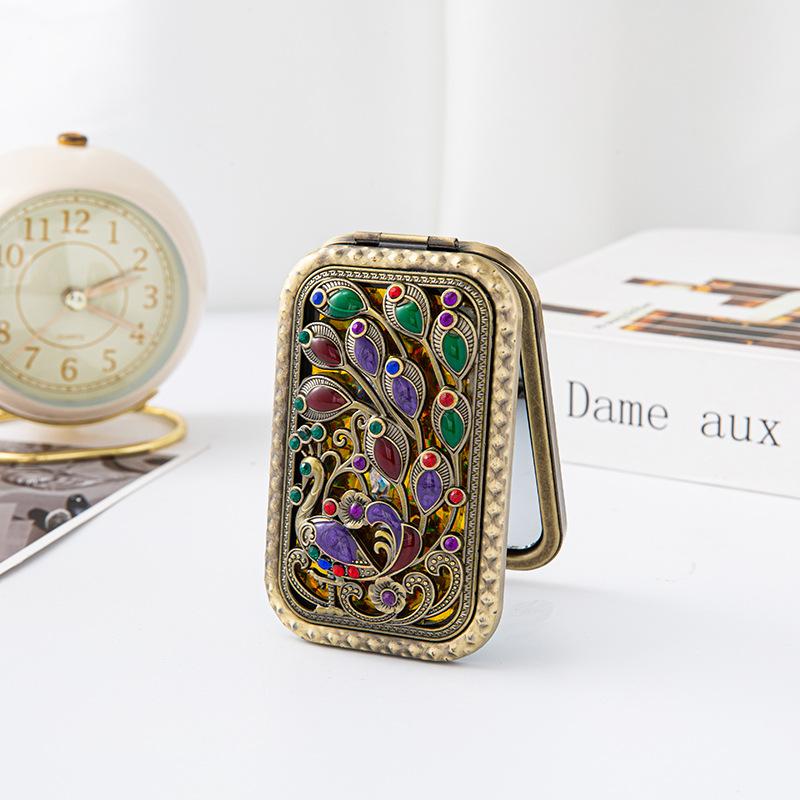 Aesthetic Retro Peacock Compact Mirror Double Sided Magnifying Portable Metal Folding Mirror Perfect Gift For Her Aesthetic Retro Peacock Compact Mirror Double Sided Magnifying Portable Metal Folding Mirror Perfect Gift For Her