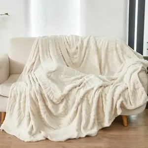 Flannel Fleece Throw Blanket for Couch, Soft Fluffy Velvet Sofa Blanket, Cozy Warm Lightweight, Checkered Design, Spring Summer Use