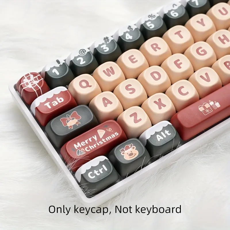 MOA keycap, Christmas theme, sublimation PBT material, round ball cap, Christmas carnival, cute cartoon, compatible with 6.25U space 61 63 64 68 75 81 84 87 98 99 100 104 108