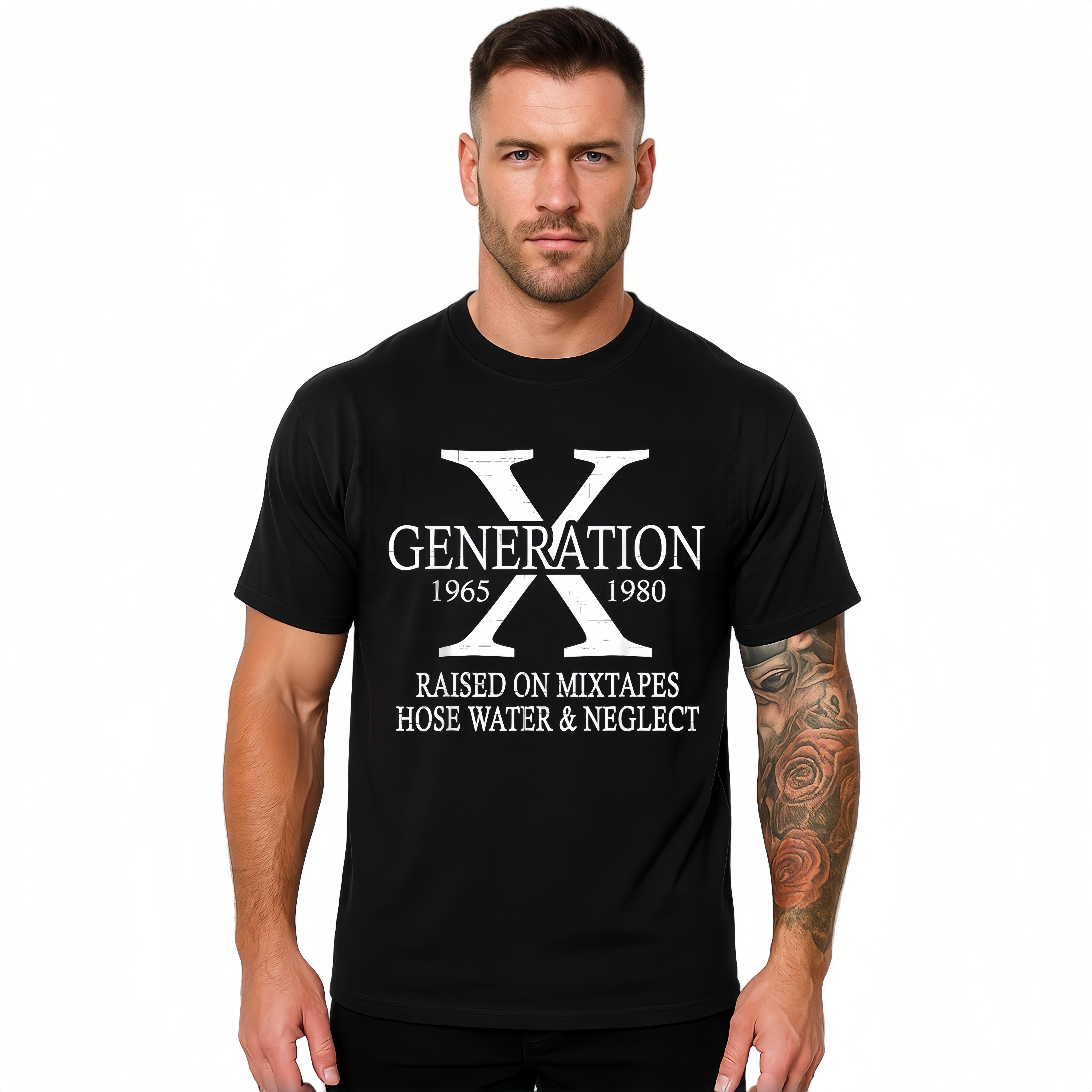 Retro Casual Short Sleeve T-Shirt for Gen X Raised on Mixtapes Hose Water and Neglect