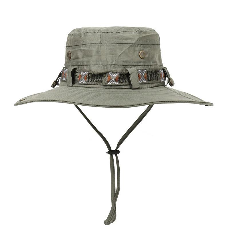 Summer Men Women Breathable Bucket Hat Outdoor UV Protection Wide Brim Panama Hat for Safari Hunting Hiking Mesh Fisherman Caps