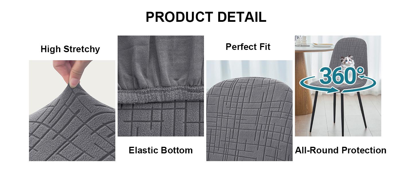 Mid Century Dining Chair Covers Stretch Shell Chair Covers Armless Chairs Cover Soft Dining Room Chair Slipcover for Living Room Side Chairs (Set of 2, Coffee)