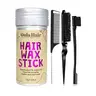 Smooth Back Comb and Hair Wax Set, Tames Frizz, Frizz Control, Frizz Free Styling, Smooths Broken Hairs, Smoothing, Creates Sleek Ponytails, Buns, and Foreheads, Styling Tool