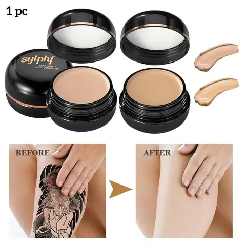1PC full coverage concealer, Cosmetics Foundation, waterproof and sweat resistant, High Coverage Body Makeup Concealer, Lasting Concealer, Conceals Blemishes, covers tattoo scars, blemishes and natural makeup effect