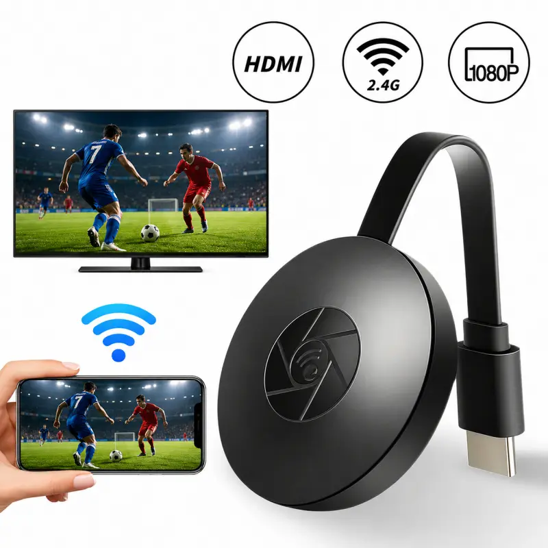 WiFi Wireless Display Dongle HDMI Miracast Screen Mirroring Adapter Wirelessly Sync Video and Image Files to TV Monitor Projector for Daily Video Watching Meeting Use Electronic Gadgets