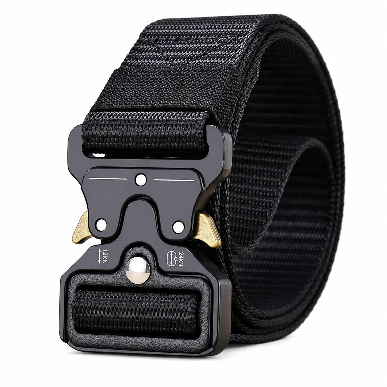Heavy-Duty Tactical Webbing Belt for Men – Adjustable Cobra Buckle Design, Durable Woven Nylon Construction, Ideal for Outdoor Activities, Workwear, and Everyday Use