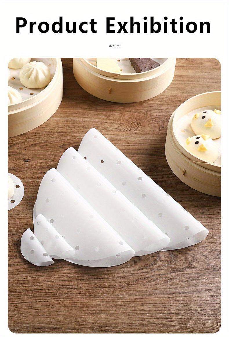 Air Fryer Parchment Paper Liners - 24 cm (9.45 inches) - Disposable, Oil- and Water-Resistant - Suitable for Baking Cookies, Grilling, and Steaming - Packs of 50