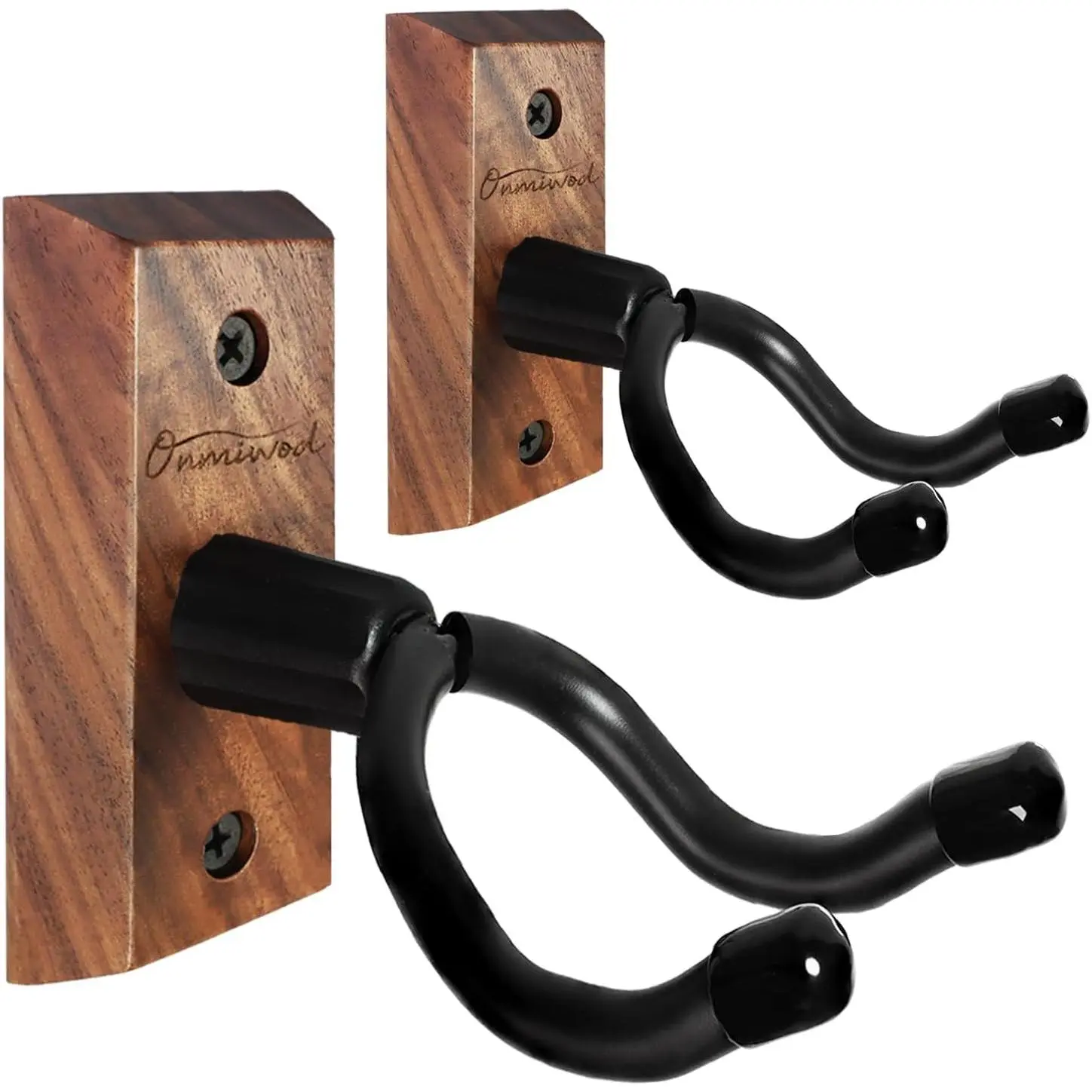 Ukulele Wall Mount Hanger 2 Pack, Black Walnut  U-Shaped Ukulele Holder Hanger, Ukulele Wall Mount Hook for Ukulele Banjo Mandolin Concert Pineapple Soprano Tenor and Baritone