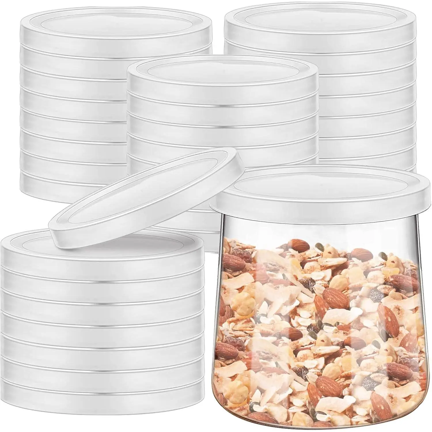 12 count Plastic  Yogurt Jars  with label for  Yogurt Glass Jars