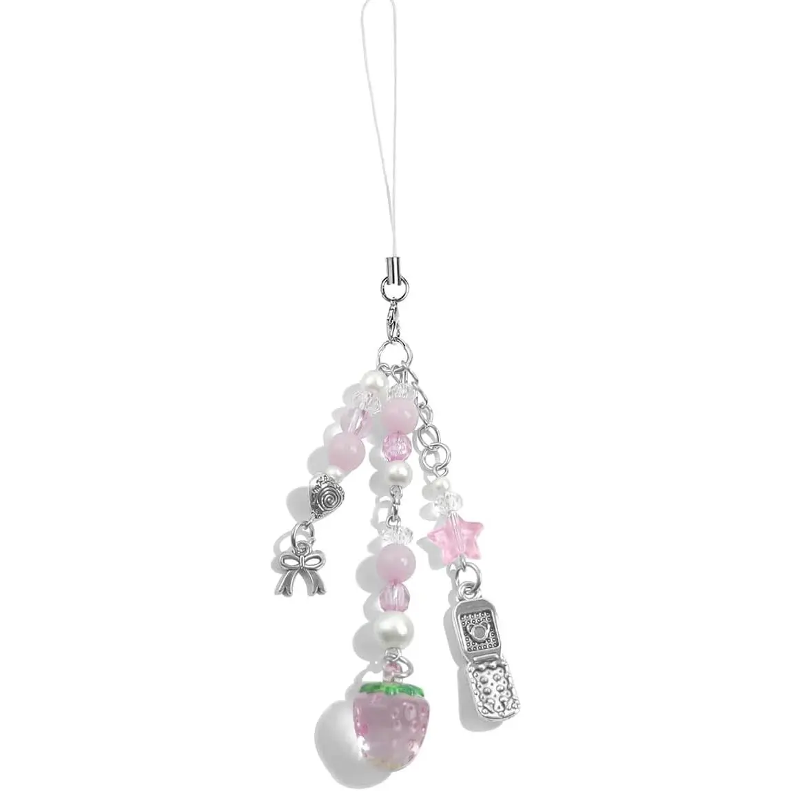 cioatu Cute Y2K Phone Charm Aesthetic Cellphone Chain Strap Lanyard For Phone  Strawberry Butterfly PhoneCharms for Bag  Airpods Camera ( Strawberry)