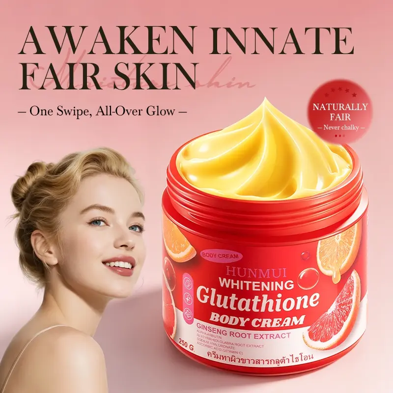 Glutathione Body Lotion, Body Care Hydrating, Body Care Lotions, Whitening Hydrating Moisturizing Cream, Moisturizers, Vitamin C & Fruit Essence, Deep Hydration, Non-Greasy, 250g, All Skin Types
