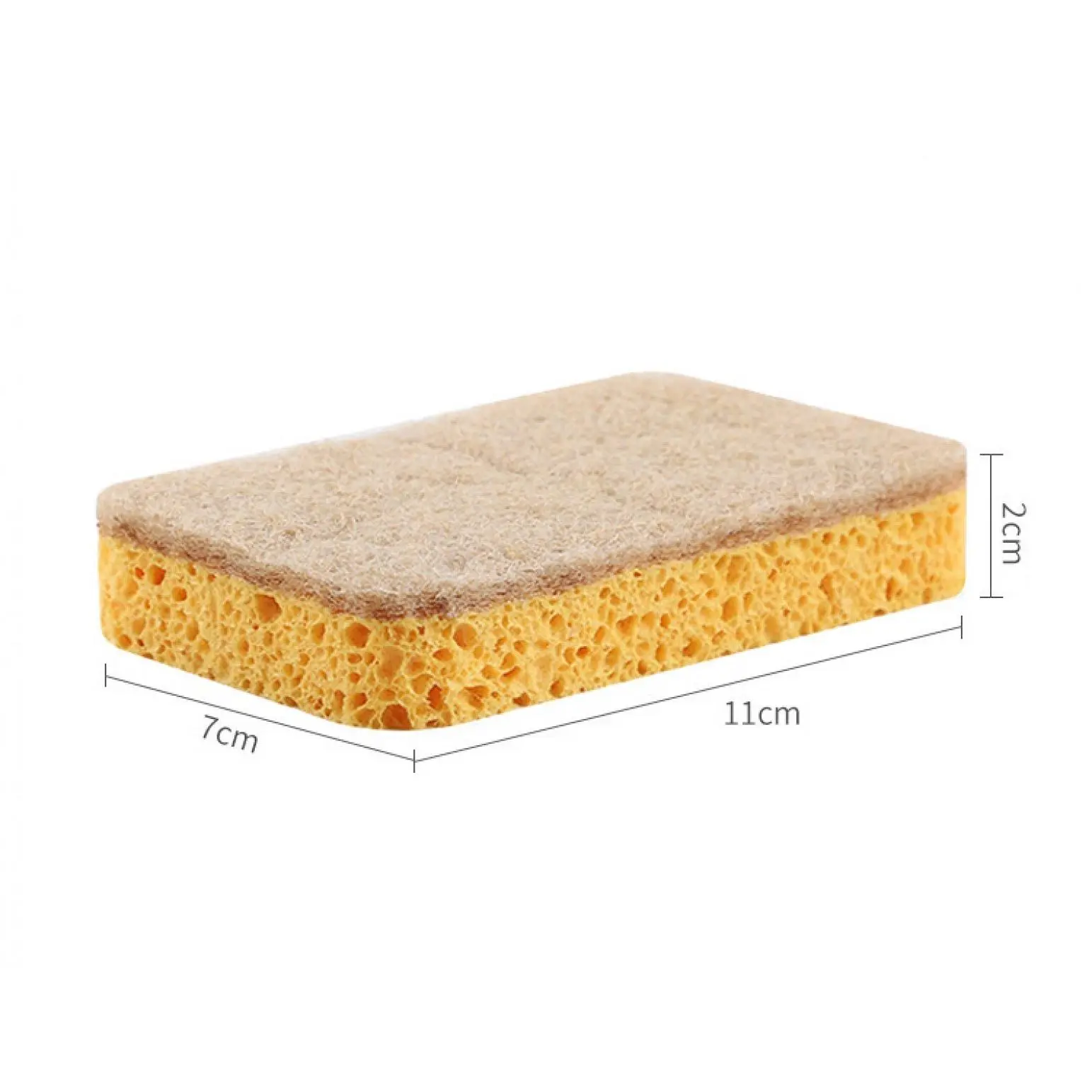 BloomWish Reusable Washable Wood Pulp Sponge & Sisal Scouring Pad Set - Cotton-Infused, Natural Biodegradable, Non-Scratch, Anti-Fouling Kitchen Tool for Bowl Oil Removal, Sustainable Home Care Essential with Storage Bag