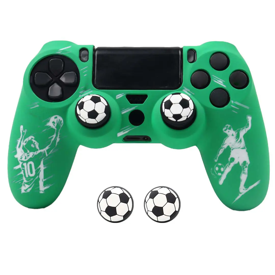 Silicone Controller Skin Cover for PS4 Joystick Protective Case with Extra Thumbstick Caps, Sweatproof Comfort Grip for PlayStation 4 Gamepad Protector