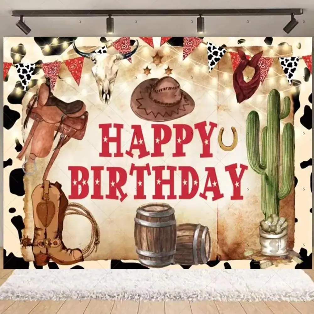 Western Cowboy Backdrop Rustic Farm Barn Backdrop Tapestry Wall Hanging Photography Background Polyester Hayfield Horse Wheel Wood House Scene Party Decor Birthday Studio Use