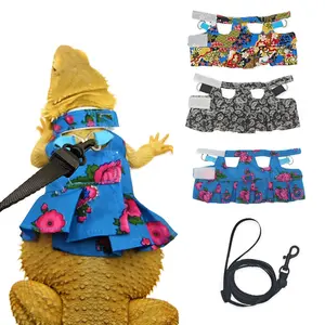 Lizard Harness Dress with Leash, Adjustable Hamster Koala Harness Set, Anti-Pull Walking Vest, Suitable for Lizards, Small Animals, Chameleons