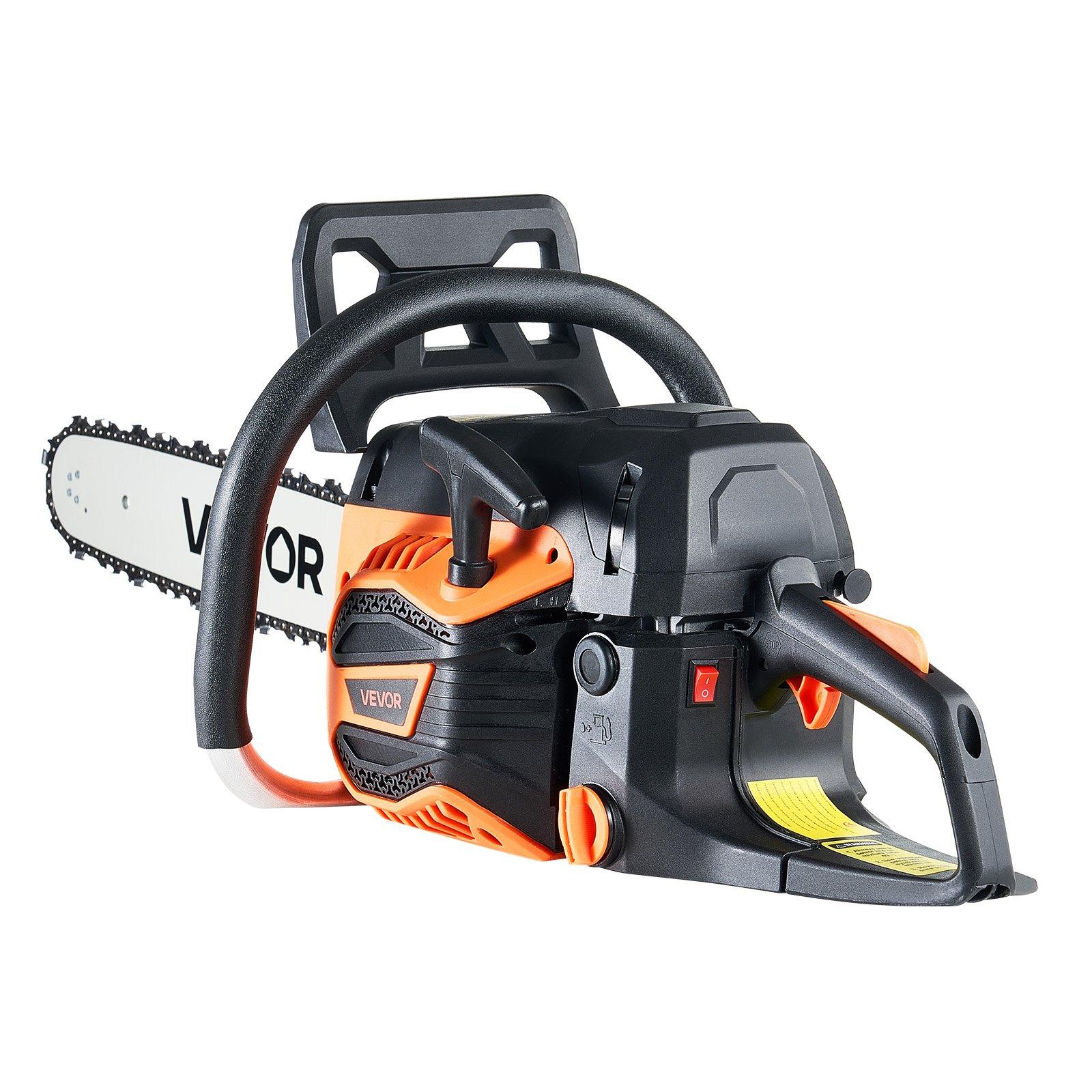 VEVOR 62 cc Gas Chainsaw, 20 inch Gas Powered Chainsaw, 3.8 HP Power Chain Saw with Non-Slip Handle, Gas-Powered Chainsaws with Dual Fuel Tanks, For Wood Cutting, Tree Trimming, and Land Clearing VEVOR 62 cc Gas Chainsaw, 20 inch Gas Powered Chainsaw, 3.8 HP Power Chain Saw with Non-Slip Handle, Gas-Powered Chainsaws with Dual Fuel Tanks, For Wood Cutting, Tree Trimming, and Land Clearing