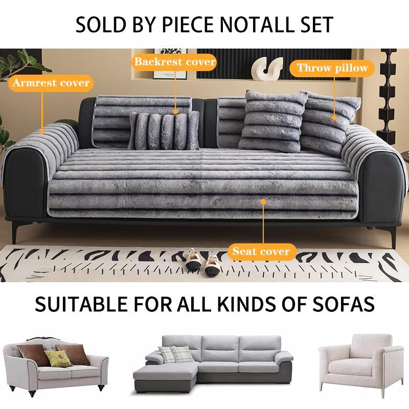 Modern Soft Plush Sofa Cover, Sofa Slipcover, 1 Count Non-slip Soft Comfortable Sofa Cushion Cover, Pillowcase without Filler, Sofa Protector for Home Living Room, Bedroom, Hotel